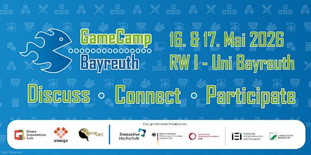 Werbebanner für das GameCamp Bayreuth am 16. und 17. Mai 