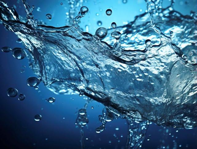 Blick auf klares Wasser mit Spritzeffekt