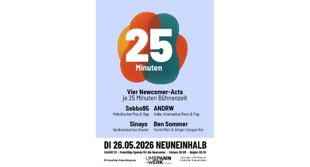 Das Bild zeigt ein Plakat zur Veranstaltung. Es enthält Titel, Datum und Programmpunkte, die bereits in der Veranstaltung erwähnt werden.