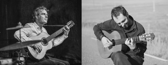 2 Bilder zusammengebaut der Musiker