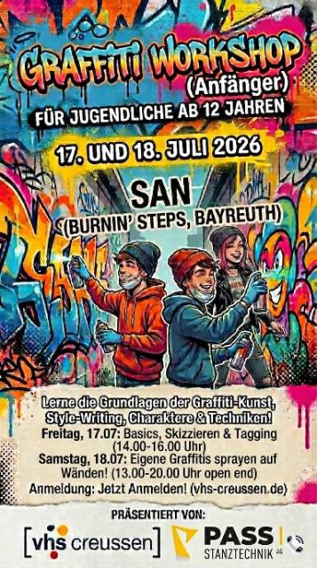Plakat zum Graffiti Workshop