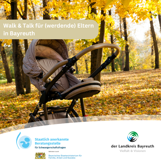 Kinderwagen in herbstlichem Wald 