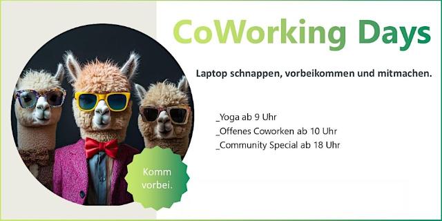 Werbebanner für die Coworking Days. 