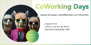 Werbebanner für die Coworking Days. 