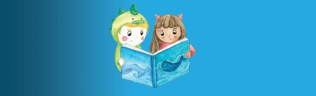 Illustration von lesenden Kindern