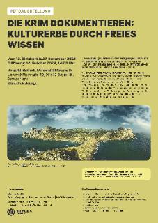 Deutschsprachiges Plakat zur Fotoausstellung über die Krim und die indigenen Völker der Ukraine (Bayreuth, Deutschland), Oktober–November 2026