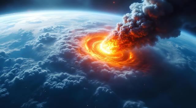 Eintritt eines Metoriten in die Erdatmosphäre