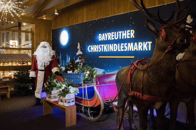 Schlitten, Weihnachtsmann, Rentiere