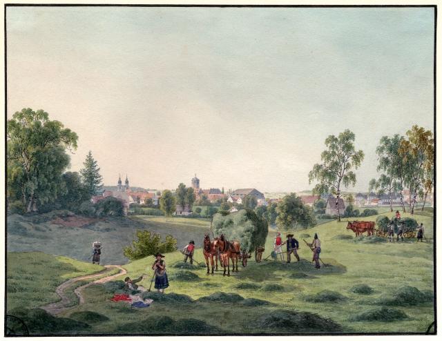 Bayreuth von Osten, C.F.Heinzmann,  Aquarell, um 1923