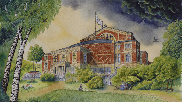 Das Festspielhaus gemalt von Matthias Ose