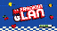 Auf blauem Hintergrund ist das FrankenLAN Logo zu sehen