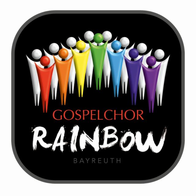 Logo Gospelchor in Regenbogenfarben