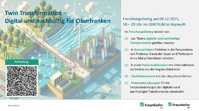 ForschungsDialog am 09.12.2025, 18 – 20 Uhr im ZENTRUM in Bayreuth zum Thema Twin Transformation