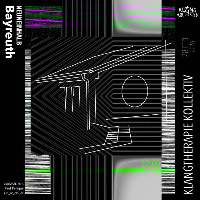 Schriftzüge, Logo auf schwarz-grünem Grund.