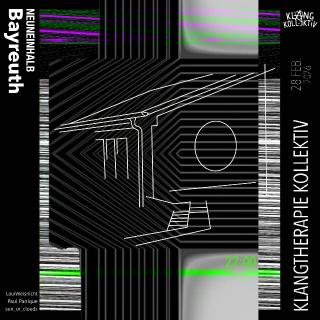 Schriftzüge, Logo auf schwarz-grünem Grund.