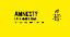 Schriftzug Amnesty International Hochschulgruppe Bayreuth auf gelbem Hintergrund