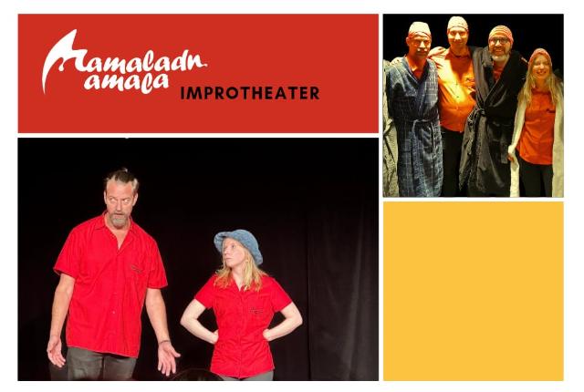 Theaterspieler in rotem Hemd auf der Bühne