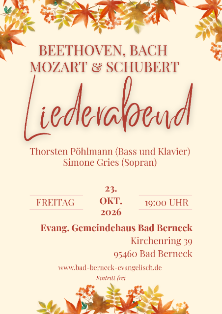 Plakat zum Liederabend