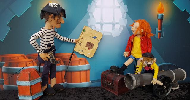 Szene aus dem Figurentheater: Pippi in Taka-Tuka-Land