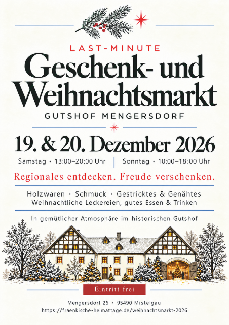 Plakat Weihnachtsmarkt - Hier sind Informationen zu unserem Weihnachtsmarkt zu sehen