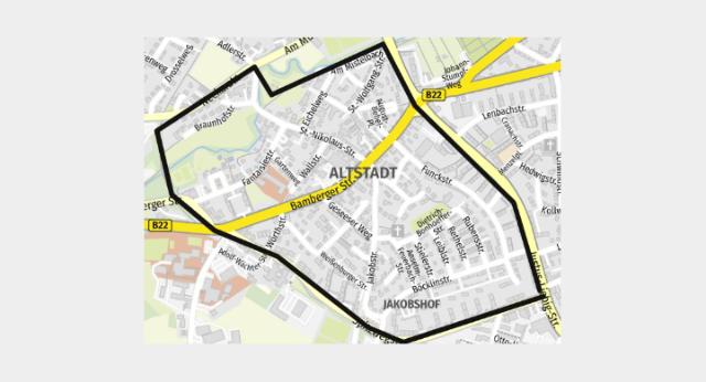 Plan zum Altstadtflohmarkt